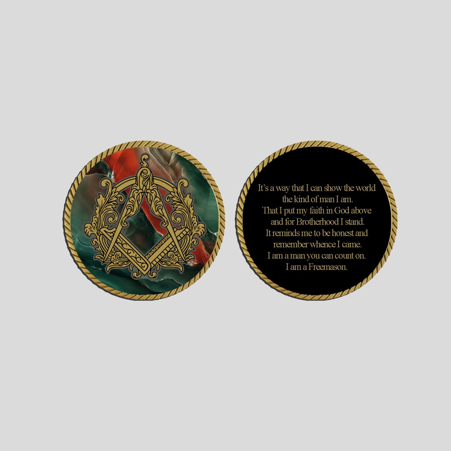 Bloodstone Masonic Coin