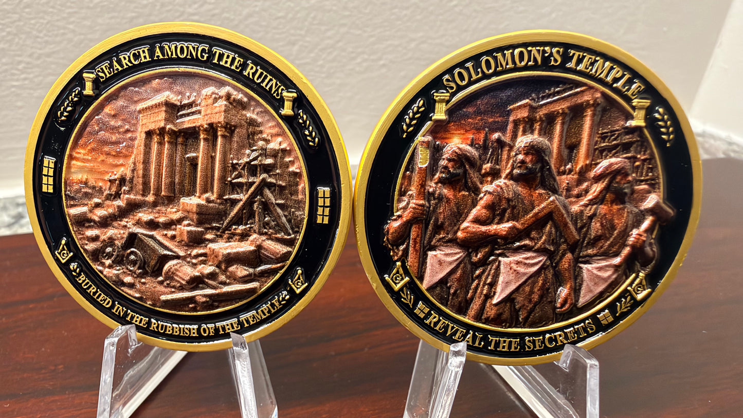 Master Mason Challenge Coin | Solomon's Temple and the Three Ruffians