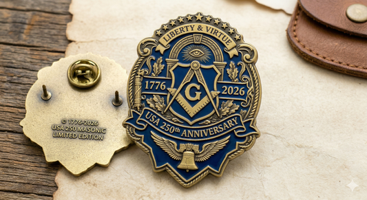 Liberty & Virtue — USA 250th Anniversary Masonic Pin (Limited Edition Pre-Sale)