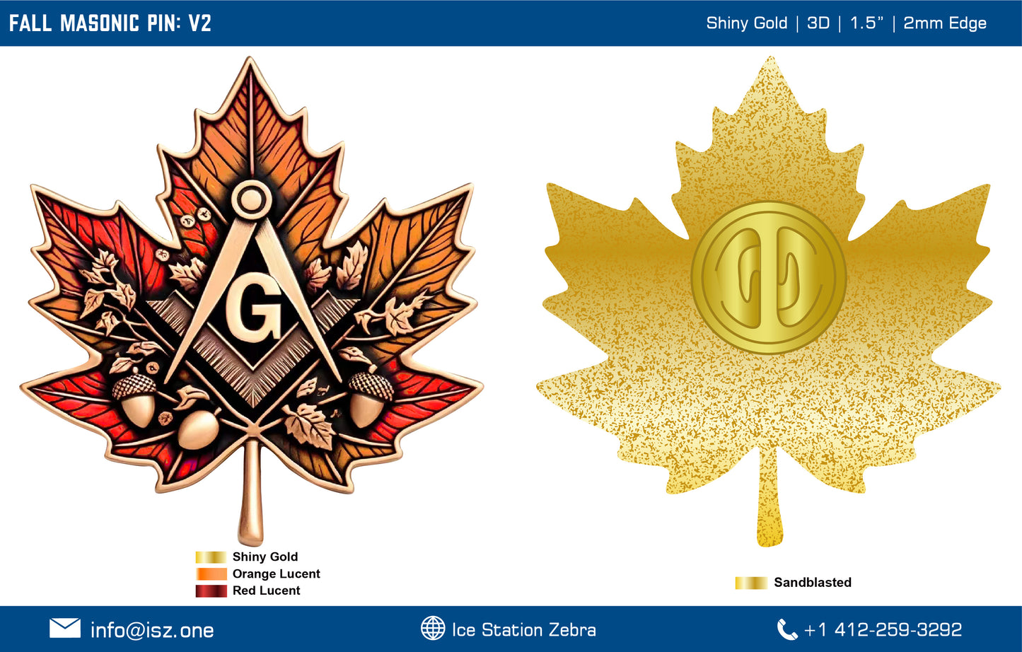Masonic Fall Leaf Pin