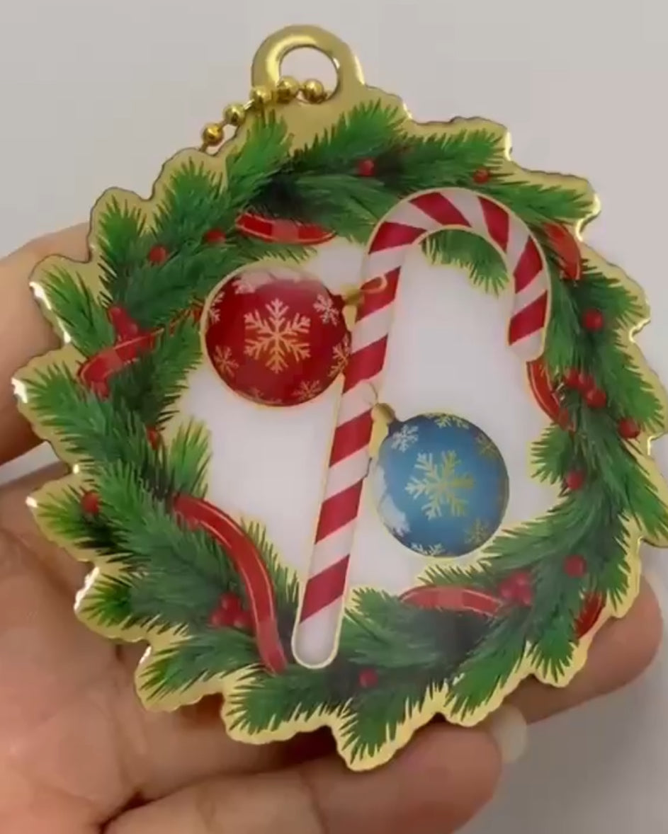 Two Ball Candy Cane Ornament